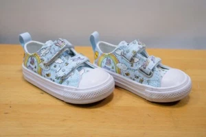 Converse Easy-on All Star Blue Camp Sneakers Shoes Girls Baby Toddler Size 4 - Picture 1 of 8