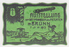 Germany, 1913 green Publicity Label for  Invention & Patent Exhibition in Brünn