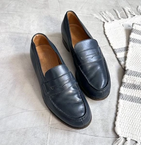 Zapatos Mocasines JM Weston 180 Penny Cuero Azul Talla 6E - Imagen 1 de 22