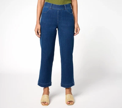 Susan Graver Regular Stretch Denim Pull-On Full Leg Ankle Jean A694647 Women QVC - Image 1 of 4
