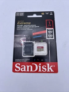 SanDisk 1TB Extreme microSDXC UHS-I Memory Card with SD Adapter - 190MB/s - Picture 1 of 2