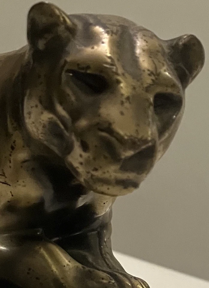 ARTE DECO KRONHEIM & OLDENBUSCH K&O BARYE PANTHER BRONCE METAL FUNDIDO SUJETALIBROS #1 Foto 1 de 4