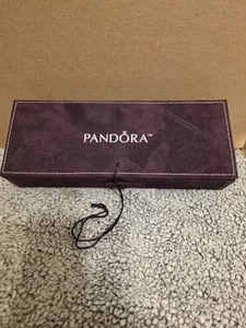 PANDORA RETIRED PURPLE SUEDE JEWELRY BOX 3 TIER ORGANIZER CREAM INTERIOR - Picture 1 of 20
