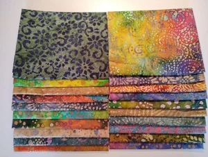 Lot of 20 Fat Quarters ~ Cotton Batik Quilt Fabric Bundle - Picture 1 of 7