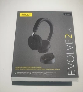 Casque sans fil Bluetooth Jabra Evolve2 75 avec support de charge -MS Teams, USB-A - Photo 1/3