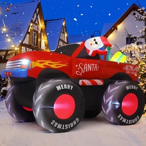 Inflables de Navidad de 7,5 pies de largo Monster Truck decoraciones al aire libre explotan - Imagen 1 de 6