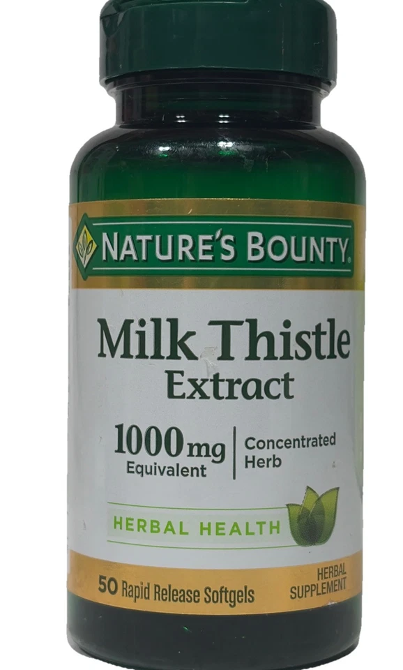 Nature’s Bounty Milk Thistle 1000mg Softgels 50 Count Bottle