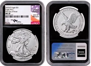 Ase Eagle Privy NGC MS70 2025 primer día de emisión etiqueta firmada por Mercanti preventa - Imagen 1 de 2