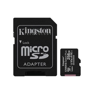 kingston Carte MicroSDXC 256Go UHS-I V30 Haute Vitesse avec Adaptateur Noir - Zdjęcie 1 z 3