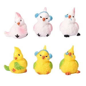 8Pcs Fairys Garden Accessories Resin Parrot Figurines Mini Parrot Statue Gift - Picture 1 of 8