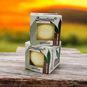 Spasations Bath Bomb 6.3oz Hemp Holistic Seed Oil Relaxing & Calming Set Of 2 - Picture 1 of 6
