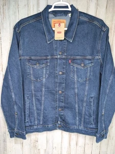 NWT Levi's Trucker Jacket Stretch Denim Standard Size 2XL Dark Blue Wash Ranch - Picture 1 of 10