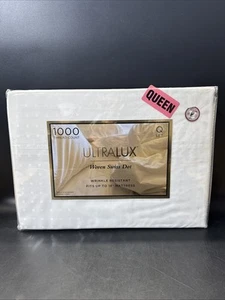 1000 TC Ultralux Queen Sheet Set, Woven Stripe Dot - Picture 1 of 6
