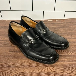 Mocasines Salvatore Ferragamo Horsebit para hombre talla 9,5D zapatos Gancini de cuero negro - Imagen 1 de 14