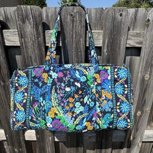 Vera Bradley Midnight Blues Duffle Travel Weekender Bag In Excellent Condition - Picture 1 of 7