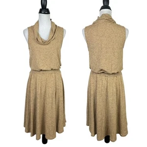 Soft Surroundings NWT S Kerry Tan Speckled Cowl Neck Neutral Sleeveless Dress - Picture 1 of 6