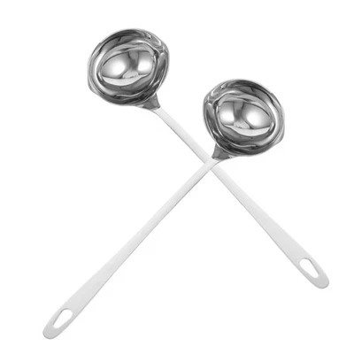  2 Pcs Mestolino Con Beccuccio Acciaio Inossidabile Morto Di Sugo - Immagine 1 di 4