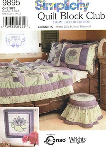 Lección #3 Simplicity Edredón Block Club Patrón #3 Diamante Lirio de Agua y Amish 9895 - Imagen 1 de 2