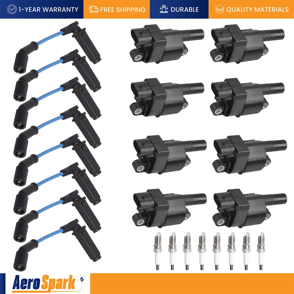 8 bobinas de encendido y juego de cables y 8 bujías para Cadillac Escalade 2007-2008 6,2 L V8 Foto 1 de 1