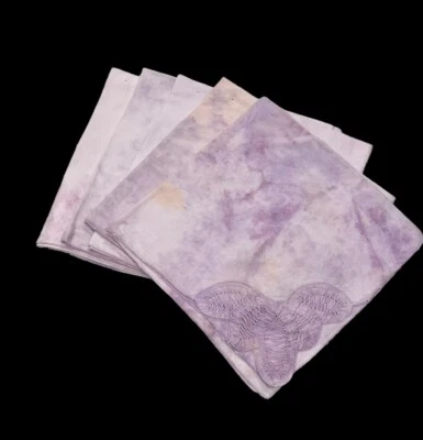 Lot of 5 Linen Blend Lilac Purple Tie Dye Cloth Napkins 16”x15.5” - Image 1 of 4