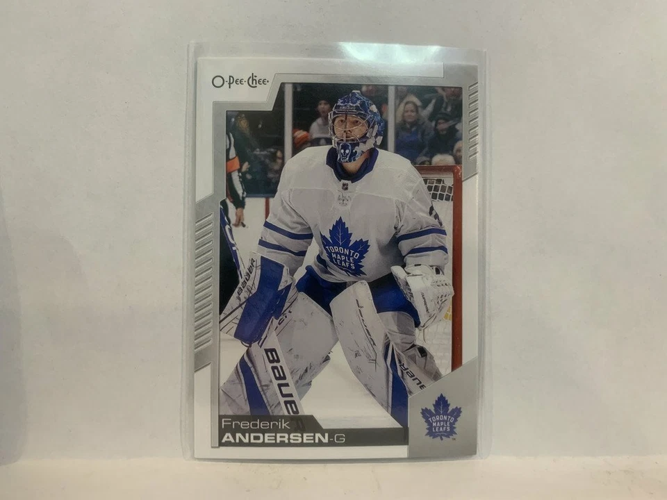#353 Frederik Andersen Toronto Maple Leafs 2020-21 O-PEE-CHEE Hockey Card MR - Image 1 of 2