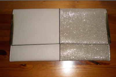 DOROTHY PERKINS - CREAM AND GOLD CLUTCH BAG - Image 1 of 3