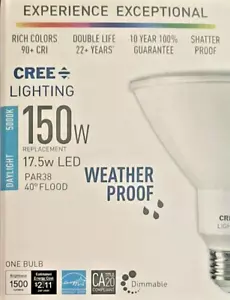 30 x CREE 150W 17.5W LED Flood DAYLIGHT 5000K Par38 40° Dimmable NEW - Picture 1 of 6