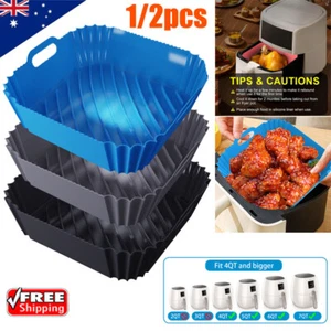 Air Fryer Silicone Pot Air Fryer Basket Liner Non-Stick Reusable Baking Tray AUS - Picture 1 of 19