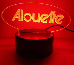 Alouette Vintage Snowmobile Laser Engraved Acrylic Lighted Desktop Remote Sign - Picture 1 of 6