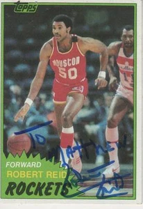 ROBERT REID FIRMADO 1981-82 TOPPS #88 - HOUSTON ROCKETS - Imagen 1 de 1