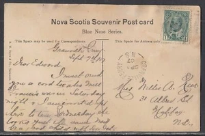 Canada - Sep 9, 1907 Granville Ferry, NS Split Ring Cancel on Domestic Card - Picture 1 of 2