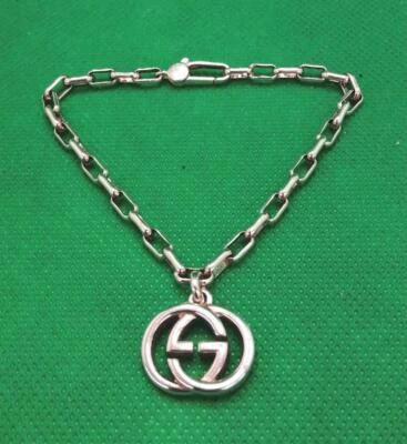 GUCCI Interlocking G Chain Bracelet GG Logo Sterling Silver Ag925 Boxed 7.5" F/S - Image 1 of 4