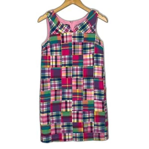 Vintage Talbots Patchwork Madras Etuikleid ärmellos adrett Sommer Retro-Stil 4P - Bild 1 von 14
