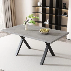 Esstisch Küchentisch Speisetisch Esszimmertisch 140x80 cm Metall Gestell Grau - Bild 1 von 10