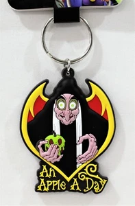 Disney Snow White Old Hag Bag Clip Keychain "An Apple A Day" Soft Touch Keyring - Picture 1 of 2