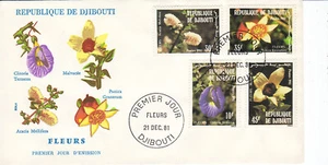 DJIBOUTI SC# 538-541 FLOWERS - FDC DATED DECEMBER 21, 1981 - Picture 1 of 1