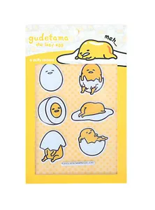Gudetama The Lazy Egg 6 Puffy STICKERS Collect for school scrapbook One Sheet - Picture 1 of 1
