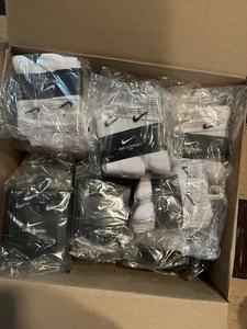 Nike Boys Crew Socks BLACK/WHITE 132 Pairs (22x6pk) XS 10C-3Y Size 5-7 NEW BULK - Picture 1 of 6
