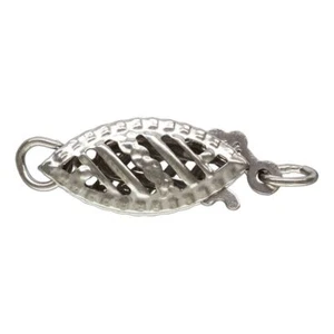 1 piece 13.5mmX5.5mm 14K White Gold Filigree Pearl Clasp - Picture 1 of 1