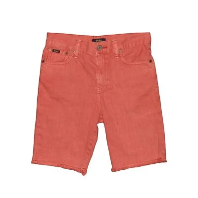 POLO RALPH LAUREN 50 美元生磨边下摆沙利文修身牛仔裤短红色男孩 M 10-12 — 第 1/4 张图片