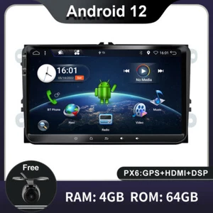 4G+64G PX6 Autoradio Android Für VW Golf Passat B6 Skoda DSP WIFI SWC Kamera DAB - Bild 1 von 12