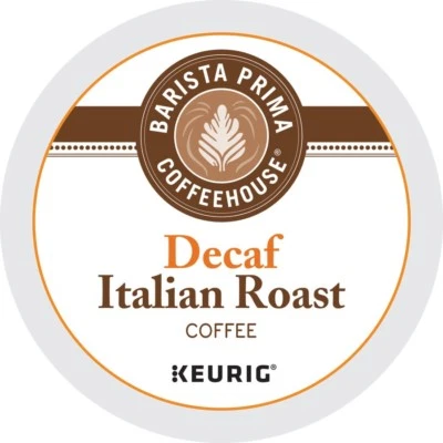  Barista Prima Coffeehouse DECAF Italian Roast 24 to 144 K cups Pick Any Size  - Image 1 of 2
