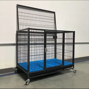 ๐Heavy Duty Comfy Dog Kennel Crate Cage ๐w/ Plastic Floor, Tray & Casters ๐ถ๐ถ - Picture 1 of 8
