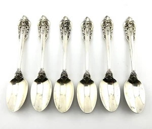 Antique Wallace .925 Sterling Silver Grande Baroque Spoon - Set of 6 - 6-1/8" - Picture 1 of 12
