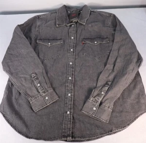 Levi's Women's Long Sleeve The Ultimate Western Button-Down Shirt - Black Sz XXL - Picture 1 of 5