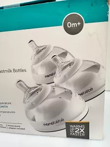 Baby Nanobebe biberon latte materno 0 m + capezzoli/ADAP 5 oz/150 ml/GRIGIO confezione da 3 NUOVO - Foto 1 di 11