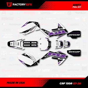 White & Purple Shift Racing Graphics kit fits Honda Crf150R 07-25 Crf 150R Decal - Picture 1 of 2