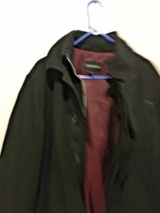 London Fog Men's Black Wool Blend Winter Coat Size Large - Picture 1 of 6