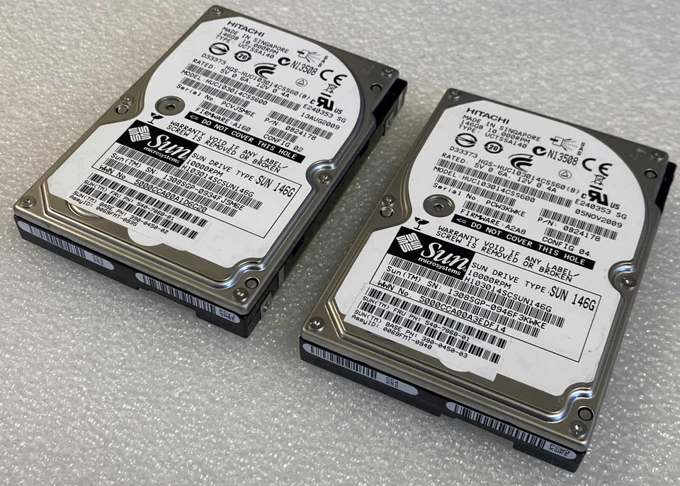 Lot of 2x SUN 540-7868-01 0B24178 146GB 10K H103014SCSUN146G 2.5" SAS Hard Drive - Image 1 of 2