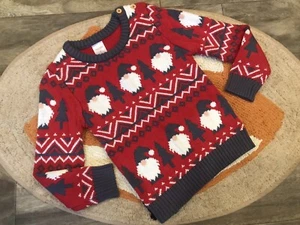 Boys Size 5 Red Christmas/Holiday Gnome Heavy Knit Sweater. Worn ONCE. #312 - Picture 1 of 4